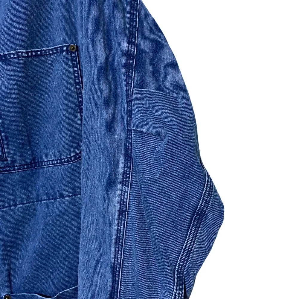 Timberland Chore Jacket Coat Denim M L XL XXL Chest 54” Blue Utility Oversized - Picture 4 of 16